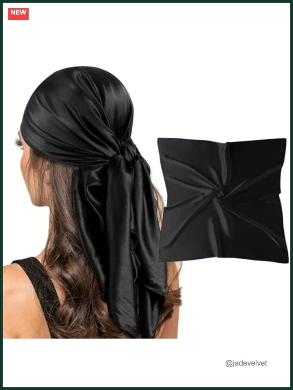 Silk Like Square Fashion Scarf for Hair Wrapping & Neck